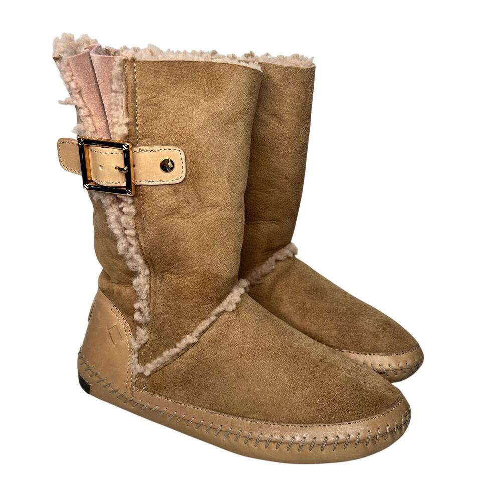 Tory Burch Moccasin Shearling Boots Size 9